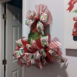 ⭐️santa hat deco mesh christmas wreath